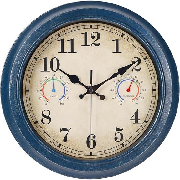 10 Best Outdoor Clocks for 2026 (Weatherproof & Stylish) 1 12 inch outdoor clock with thermometer