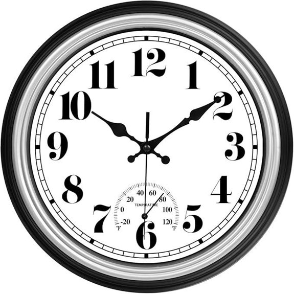 10 Best Outdoor Clocks for 2026 (Weatherproof & Stylish) 3 12 inch retro wall clock thermometer