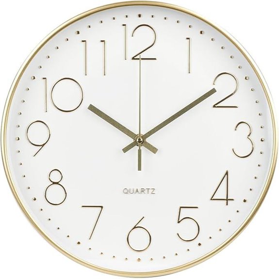 12 inch silent gold clock