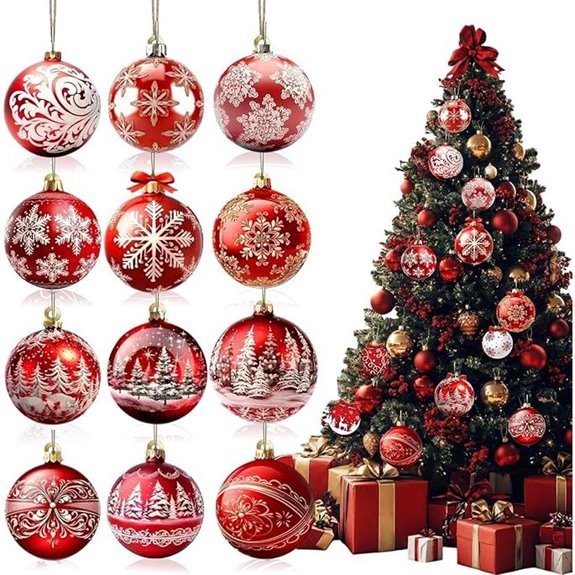 12pcs christmas wooden ornaments