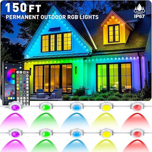 150ft waterproof rgb lighting with app