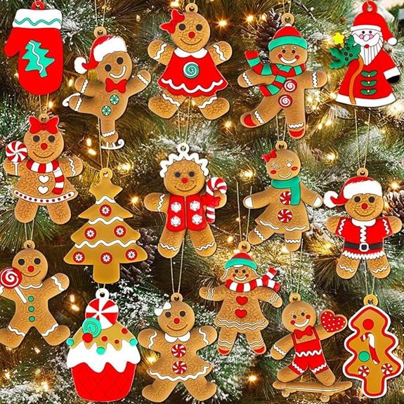 16 pcs gingerbread ornament set