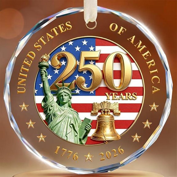 250th usa anniversary crystal glass ornament