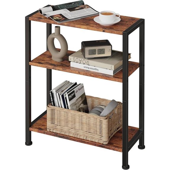 3 tier narrow rustic side table