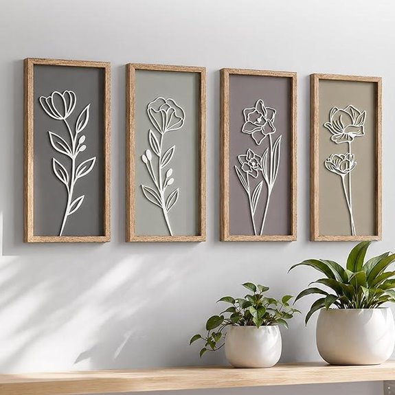 3d wooden floral decor set