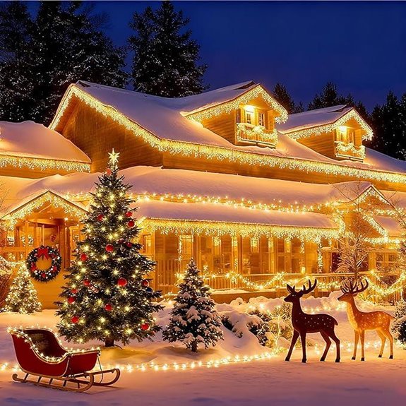 400 led icicle string lights warm white