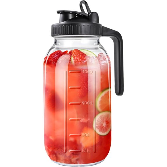 64oz glass pitcher with lid