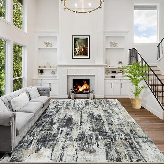 8x10 washable modern abstract rug