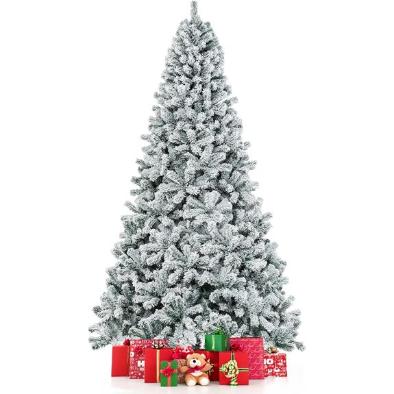 9 foot flocked christmas tree by costway