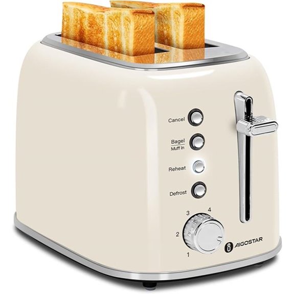 aigostar 2 slice retro toaster