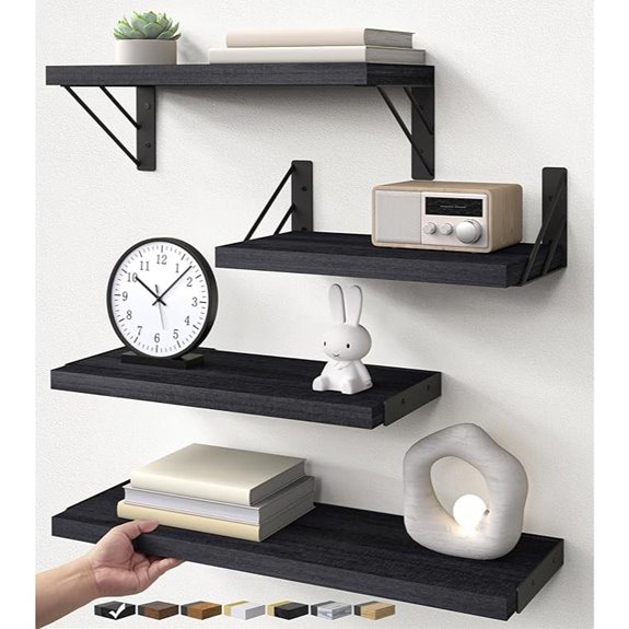 bayka wall mounted black shelves
