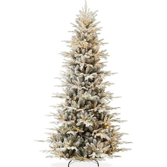 best choice products 6ft pre lit flocked christmas tree