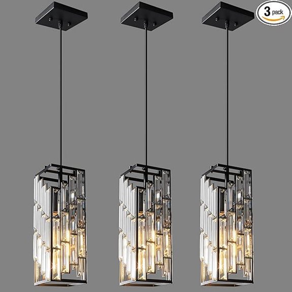 10 Best Kitchen Island Lighting for 2026 6 black crystal pendant lights 3 pack