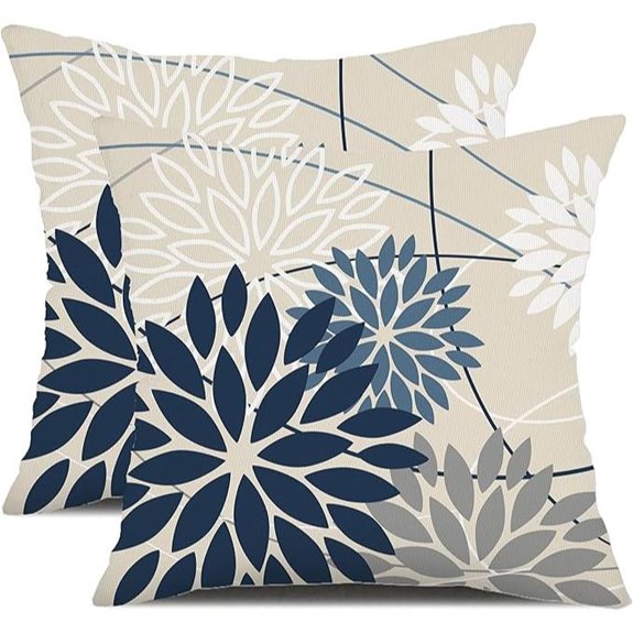 15 Best Outdoor Pillows for 2026 (Patio Perfection) 6 blue and gray floral outdoor pillow covers