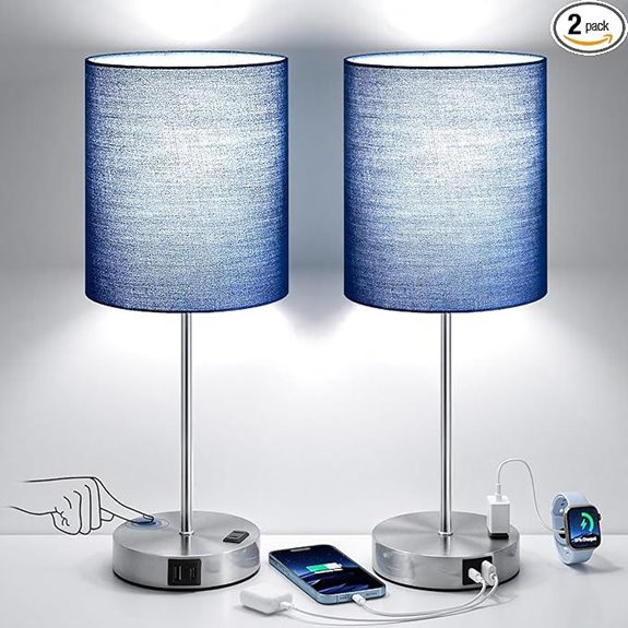 15 Best Bedside Lamps for 2026 14 blue touch bedside lamps with usb ports
