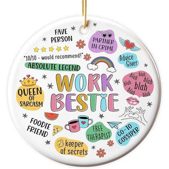 7 Best Bestie Ornaments for 2026 (Gift Your BFF) 2 ceramic christmas ornament for coworkers
