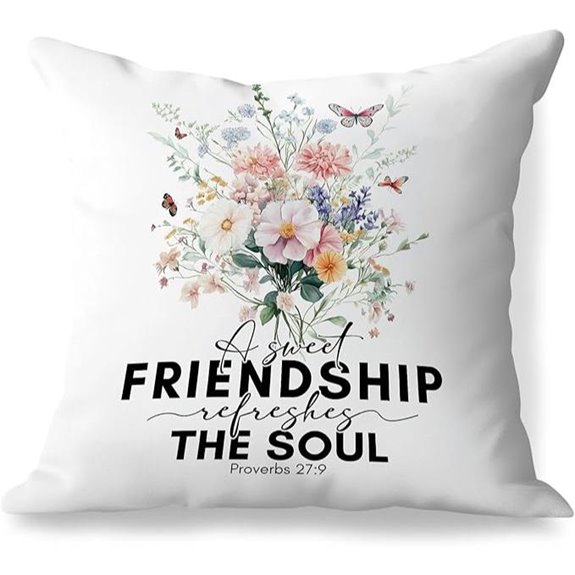 christian friendship decorative pillow cover