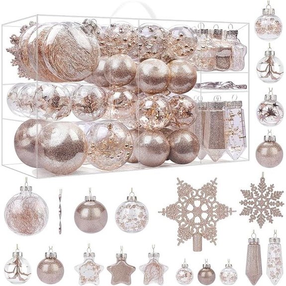 clear christmas tree ornament set 86 pcs