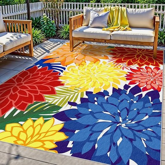 colorful 5x8 tropical rug