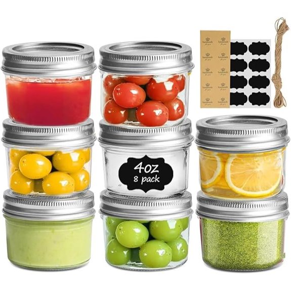 comsaf mini mason jars 4oz 8 pack