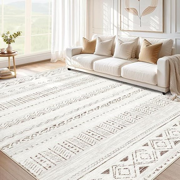 cotiled 5x7 rug brown creme