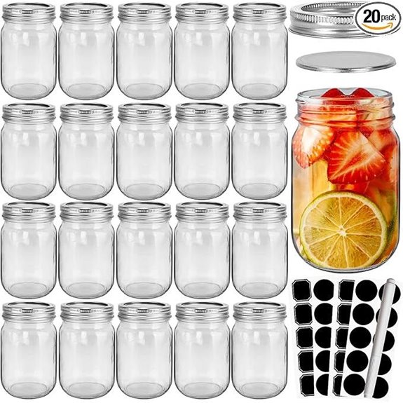 cyclemore 12oz glass mason jars 20 pack