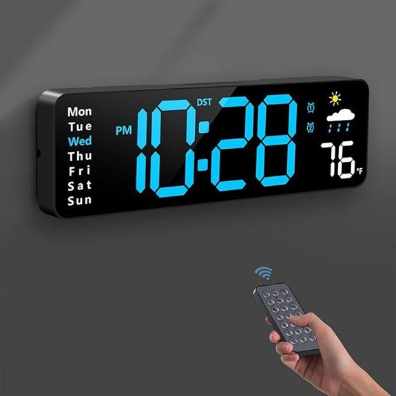 digital wall clock with remote