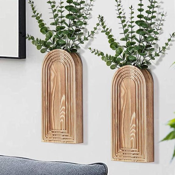 dnnnii wooden wall vase set