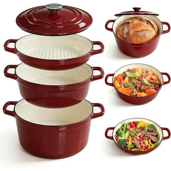 enameled cast iron dutch oven 4 piece