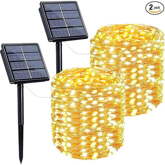 extra long solar string lights 2 pack