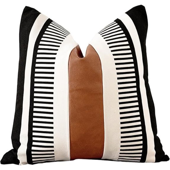 farmhouse faux leather pillow cover