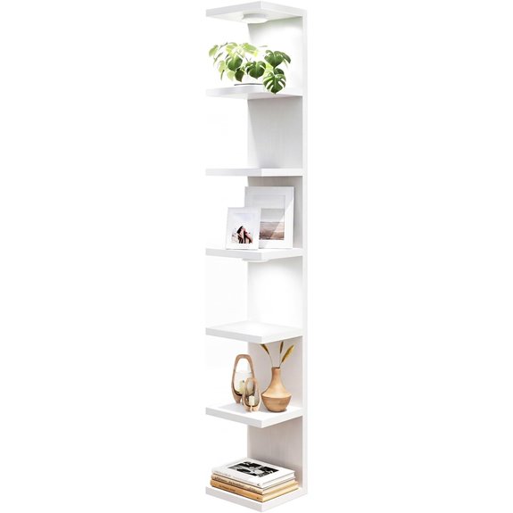 fixwal 7 tier wall shelf with led lights