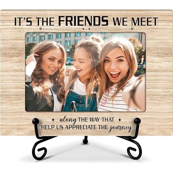 friends wooden picture frame 4x6 with stand