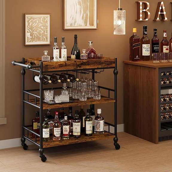 10 Best Bar Carts for 2026 2 garveehome rustic brown cart
