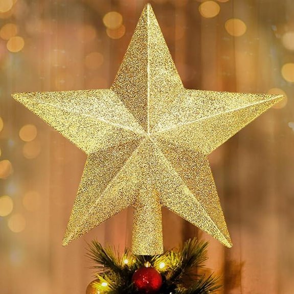 glitter gold star topper