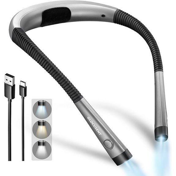 glocusent rechargeable bendable neck light