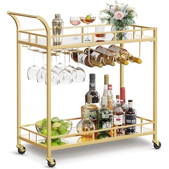 10 Best Bar Carts for 2026 3 gold bar cart with mirrors