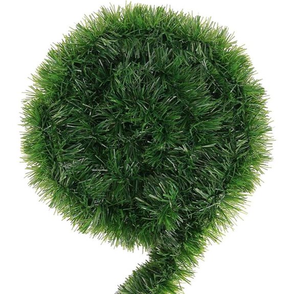 green garland tinsel stems 50ft