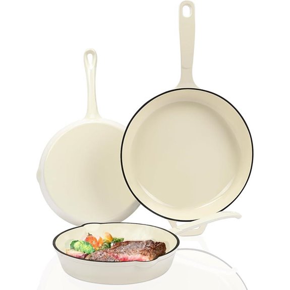 7 Best Enamel Pans for 2026 (Cook in Style) 3 hisencn enameled cast iron skillet set