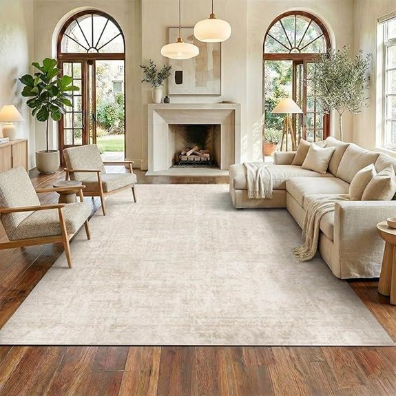 homemate washable vintage faux wool rug