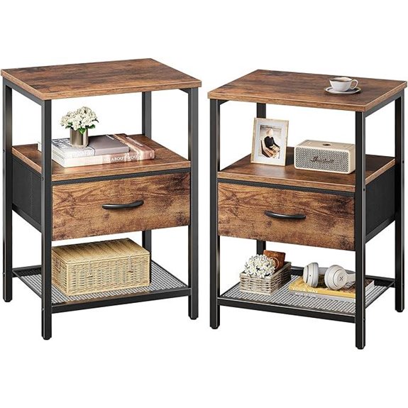 huuger nightstand set fabric drawers