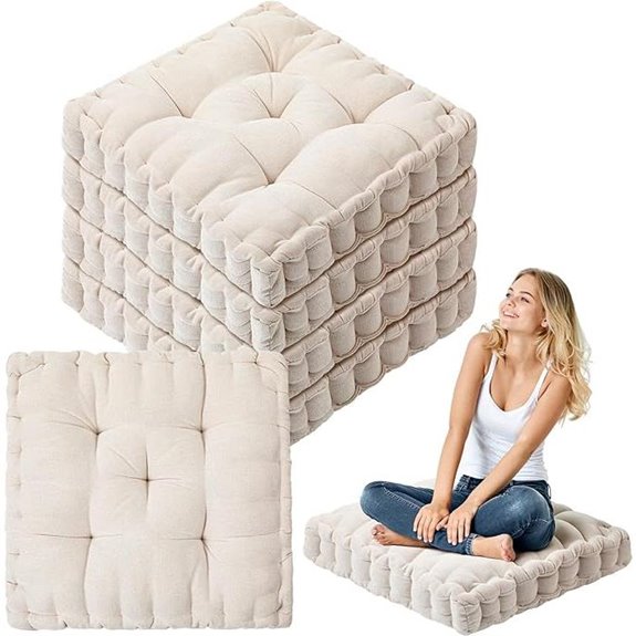 10 Best Floor Pillows for 2026 (Cozy Vibes Guaranteed) 8 jerify four pack meditation pillows