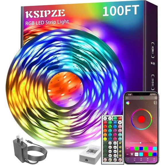 ksipze 100ft rgb led strip
