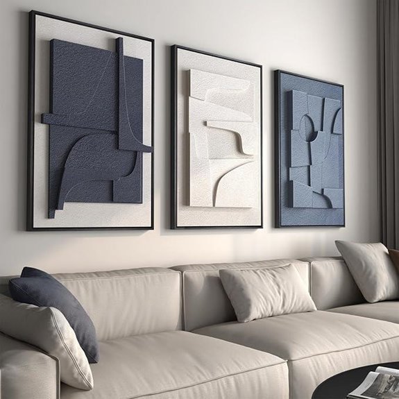 large 3d textured abstract wall art