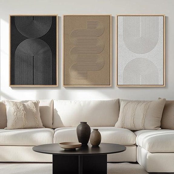 large boho abstract wall art set