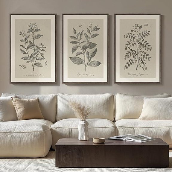 large botanical wall art set 20x30