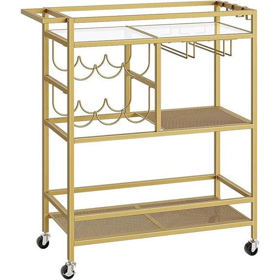 10 Best Bar Carts for 2026 9 mahancris 3 tier gold bar cart
