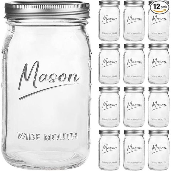 mason jars 32 oz twelve