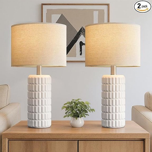 modern ceramic table lamps pair