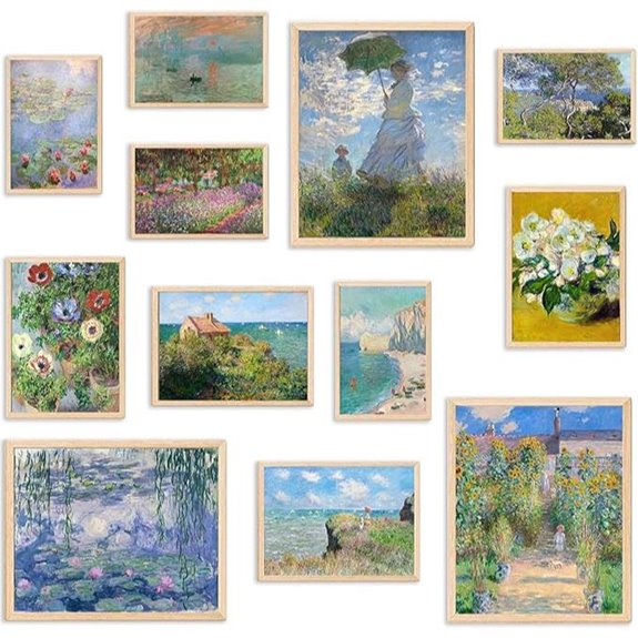 monet inspired unframed wall art